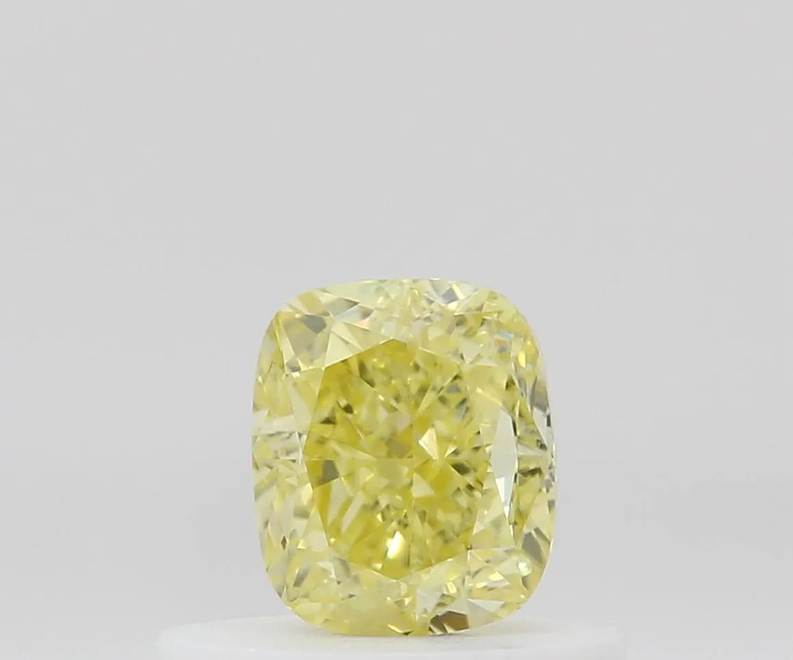 0.51ct Cushion brilliant Natural Diamond (Fancy Intense Yellow, Clarity VS2, GIA)