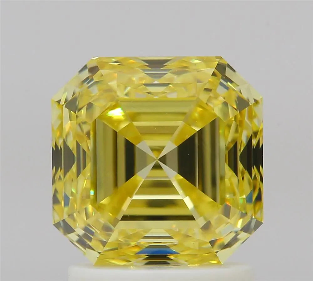 2.01ct Asscher Natural Diamond (Colour Fancy Intense Yellow, Clarity VS2, GIA Certified)
