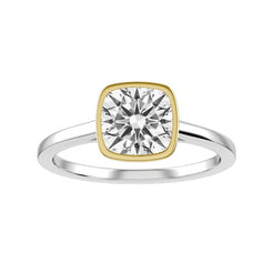 Cushion Lab-grown Diamond Bridal Ring — down