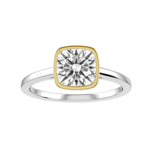 Cushion Lab-grown Diamond Bridal Ring — down