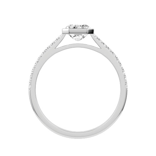 Emerald Cut Lab-grown Diamond Bridal Ring — front