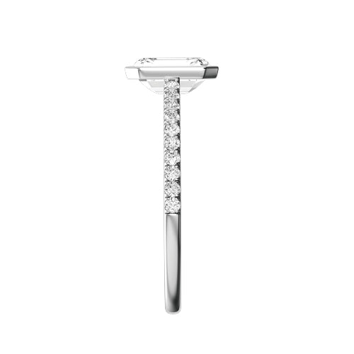 Emerald Cut Lab-grown Diamond Bridal Ring — side