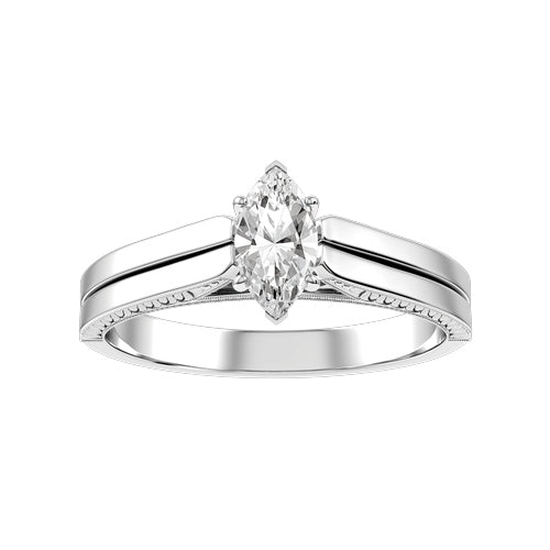 Marquise Lab-grown Diamond Bridal Ring — down