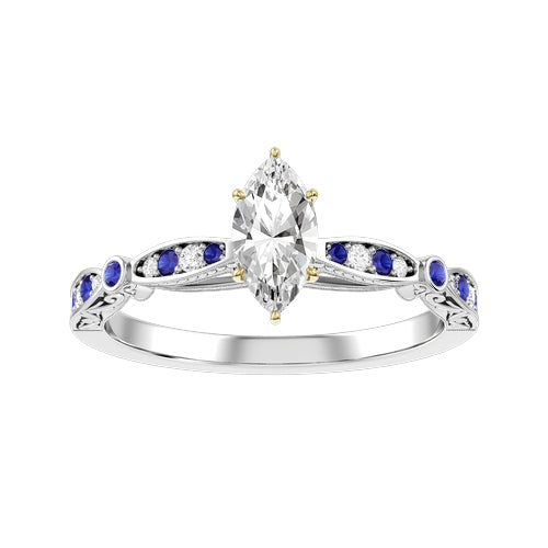 Marquise Lab-grown Diamond Bridal Ring — down