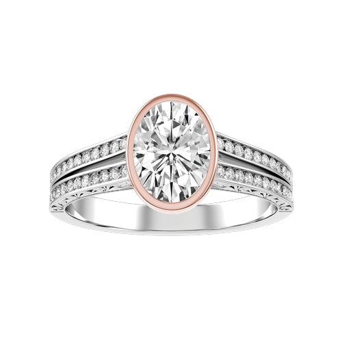 Oval Lab-grown Diamond Bridal Ring — down