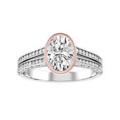 Oval Lab-grown Diamond Bridal Ring — down