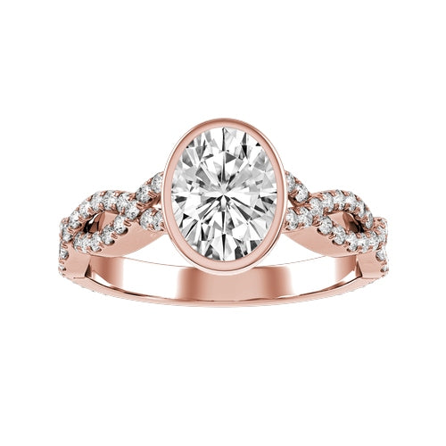 Oval Lab-grown Diamond Bridal Ring — down