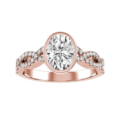 Oval Lab-grown Diamond Bridal Ring — down