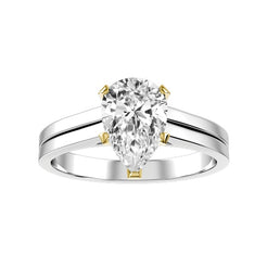 Pear Natural Diamond Bridal Ring — down