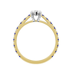 Pear Natural Diamond Bridal Ring — front
