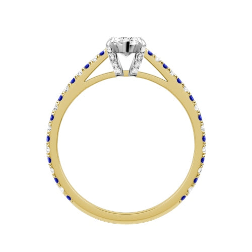 Pear Natural Diamond Bridal Ring — front