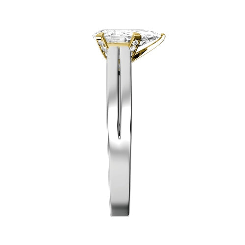 Pear Natural Diamond Bridal Ring — side