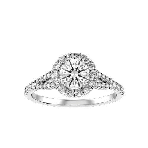 Round Lab-grown Diamond Bridal Ring — down