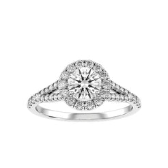 Round Lab-grown Diamond Bridal Ring — down