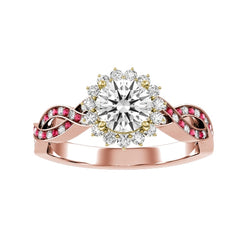 Round Lab-grown Diamond Bridal Ring — down