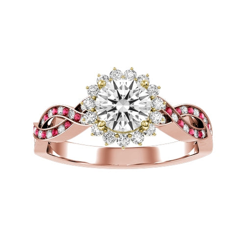 Round Lab-grown Diamond Bridal Ring — down