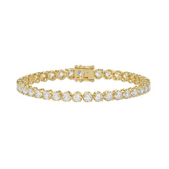 Lightweight Fusion Lab Diamond Tennis Bracelet – ~7ct – 14k Yellow Gold – angle view