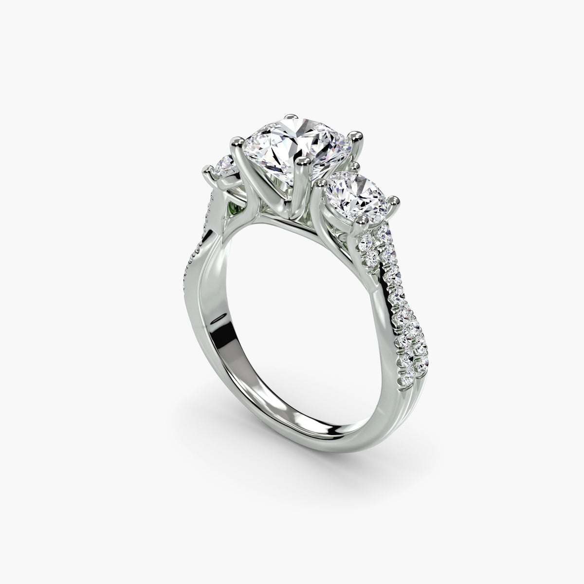 950 Platinum, Round, angle view