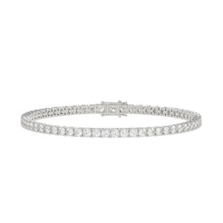 Classic 4 Prong Lab Diamond Tennis Bracelet – ~7ct – 14k White Gold – angle view