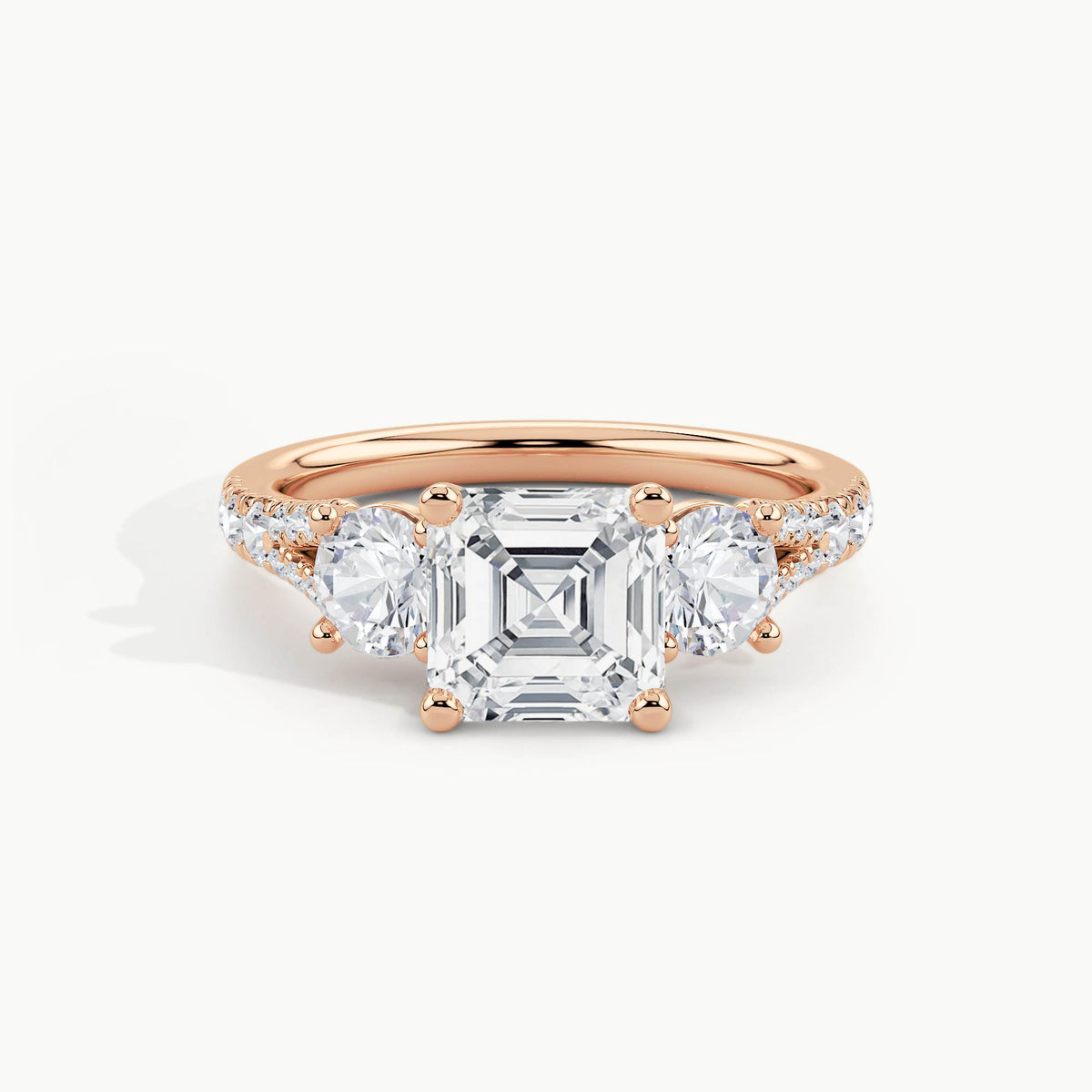 Rose Gold, Asscher, down view