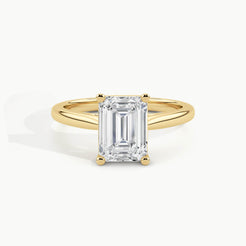 Yellow Gold, Emerald, down view