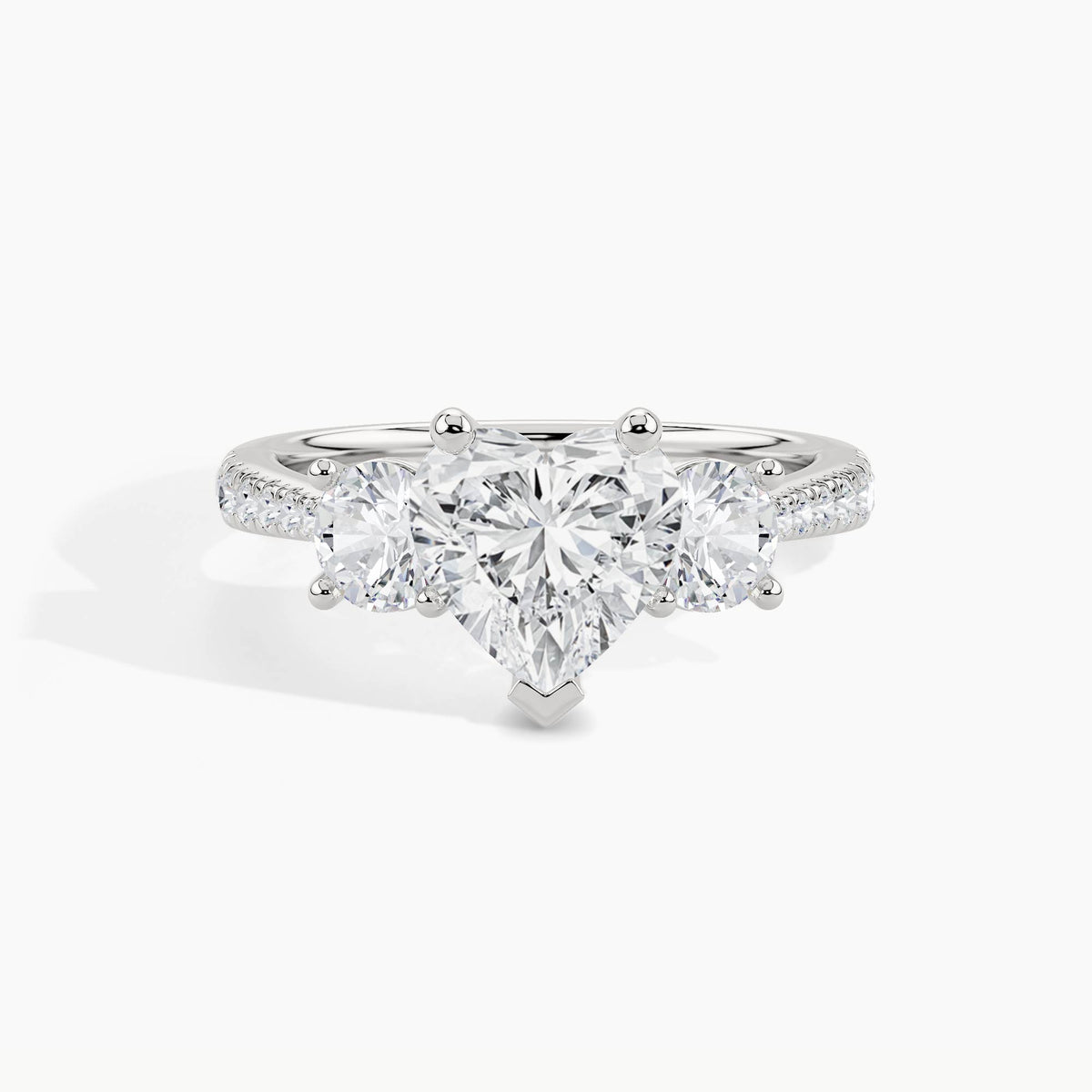 950 Platinum, Heart, down view