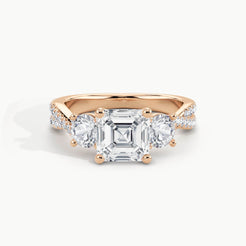 Rose Gold, Asscher, down view