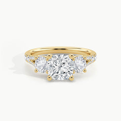 Yellow Gold, Cushion, down view