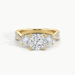 Yellow Gold, Cushion, down view