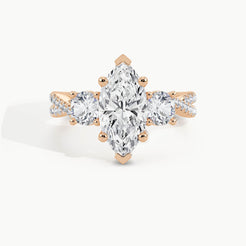 Rose Gold, Marquise, down view