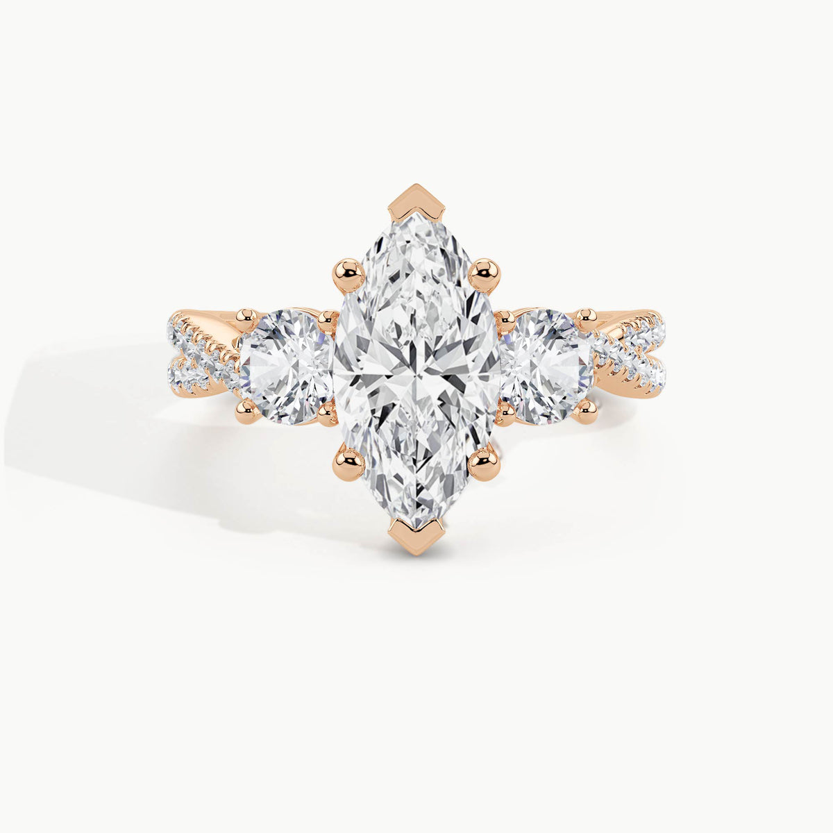 Rose Gold, Marquise, down view