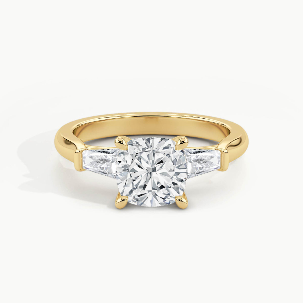 Yellow Gold, Cushion, down view