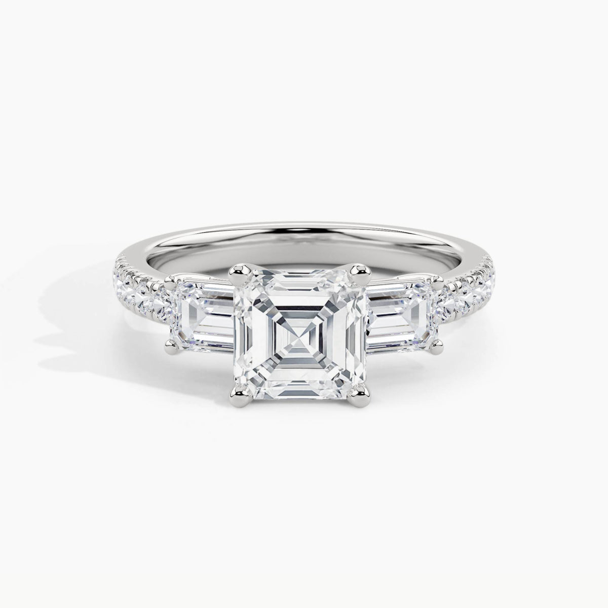 950 Platinum, Asscher, down view