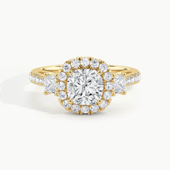 Yellow Gold, Cushion, down view