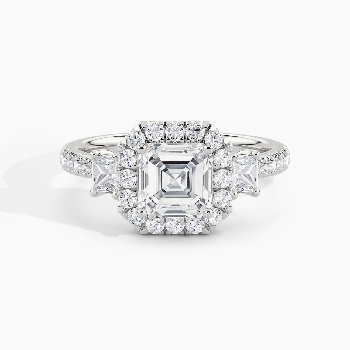 950 Platinum, Asscher, down view