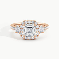 Rose Gold, Asscher, down view