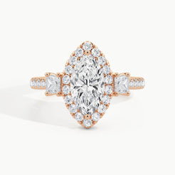 Rose Gold, Marquise, down view