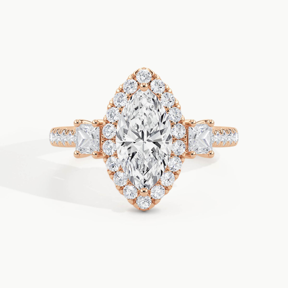 Rose Gold, Marquise, down view