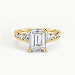 Yellow Gold, Emerald, down view