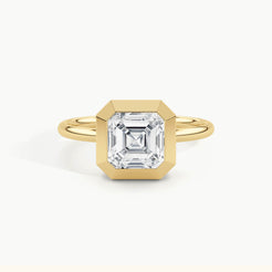 Yellow Gold, Asscher, down view
