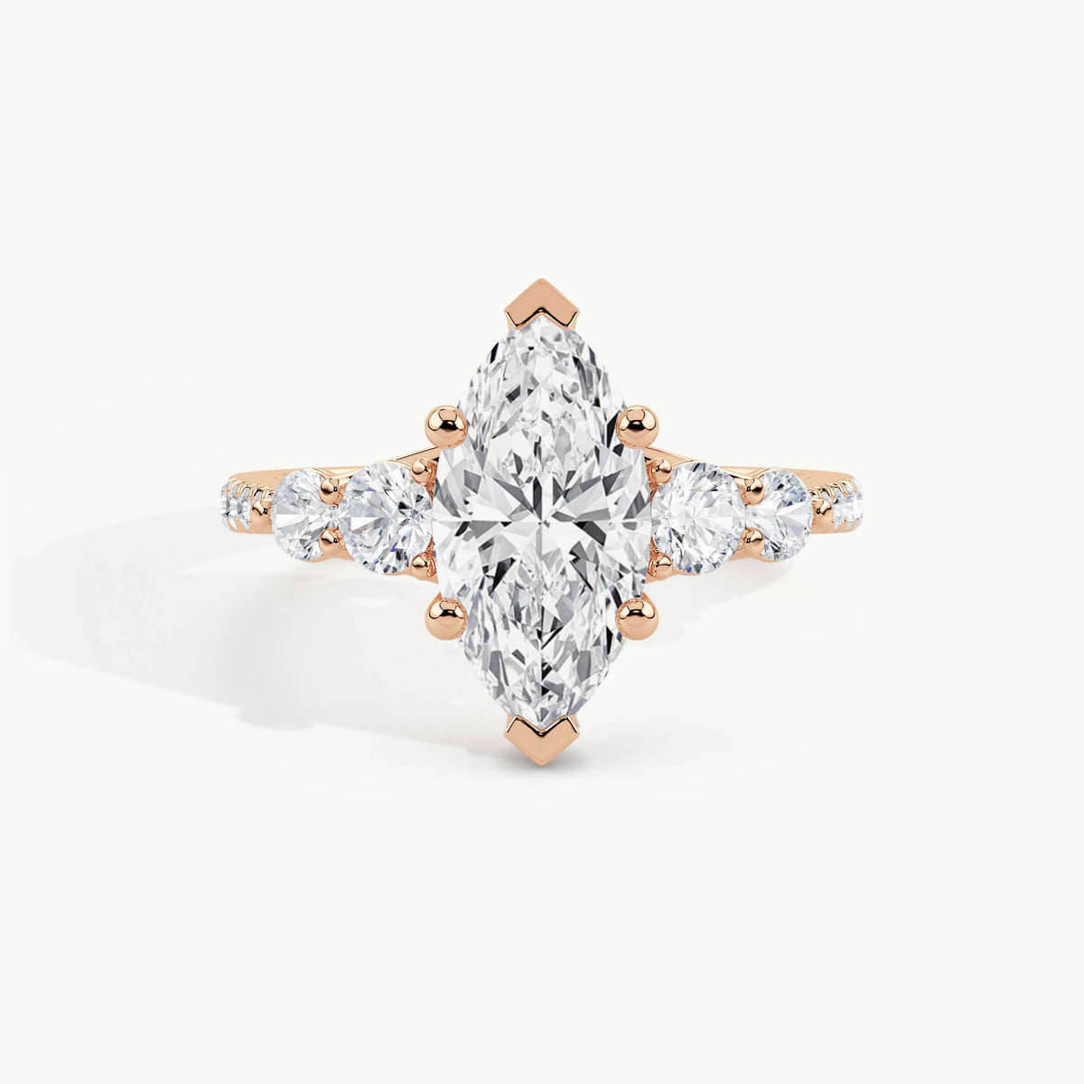 Rose Gold, Marquise, down view