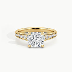Yellow Gold, Cushion, down view