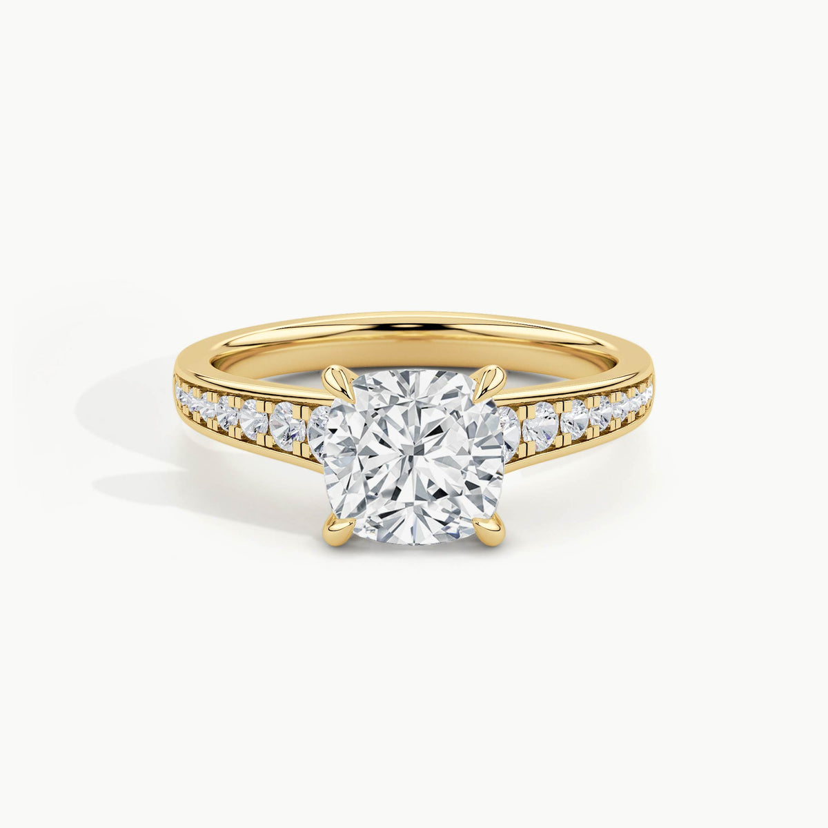 Yellow Gold, Cushion, down view