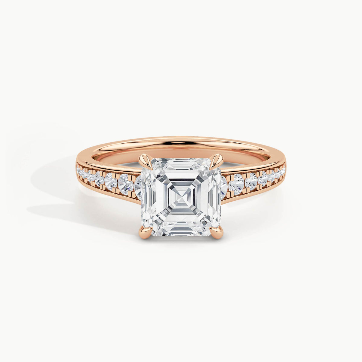 Rose Gold, Asscher, down view