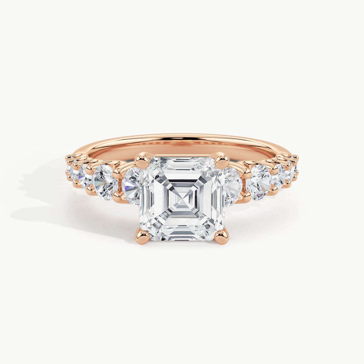 Rose Gold, Asscher, down view