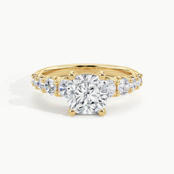 Yellow Gold, Cushion, down view