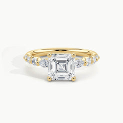 Yellow Gold, Asscher, down view