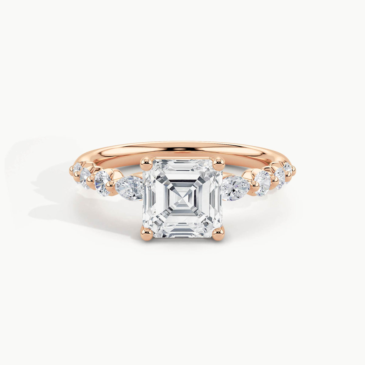 Rose Gold, Asscher, down view