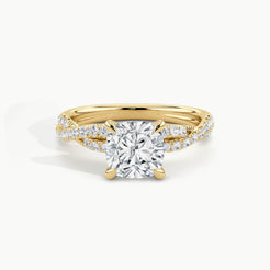 Yellow Gold, Cushion, down view