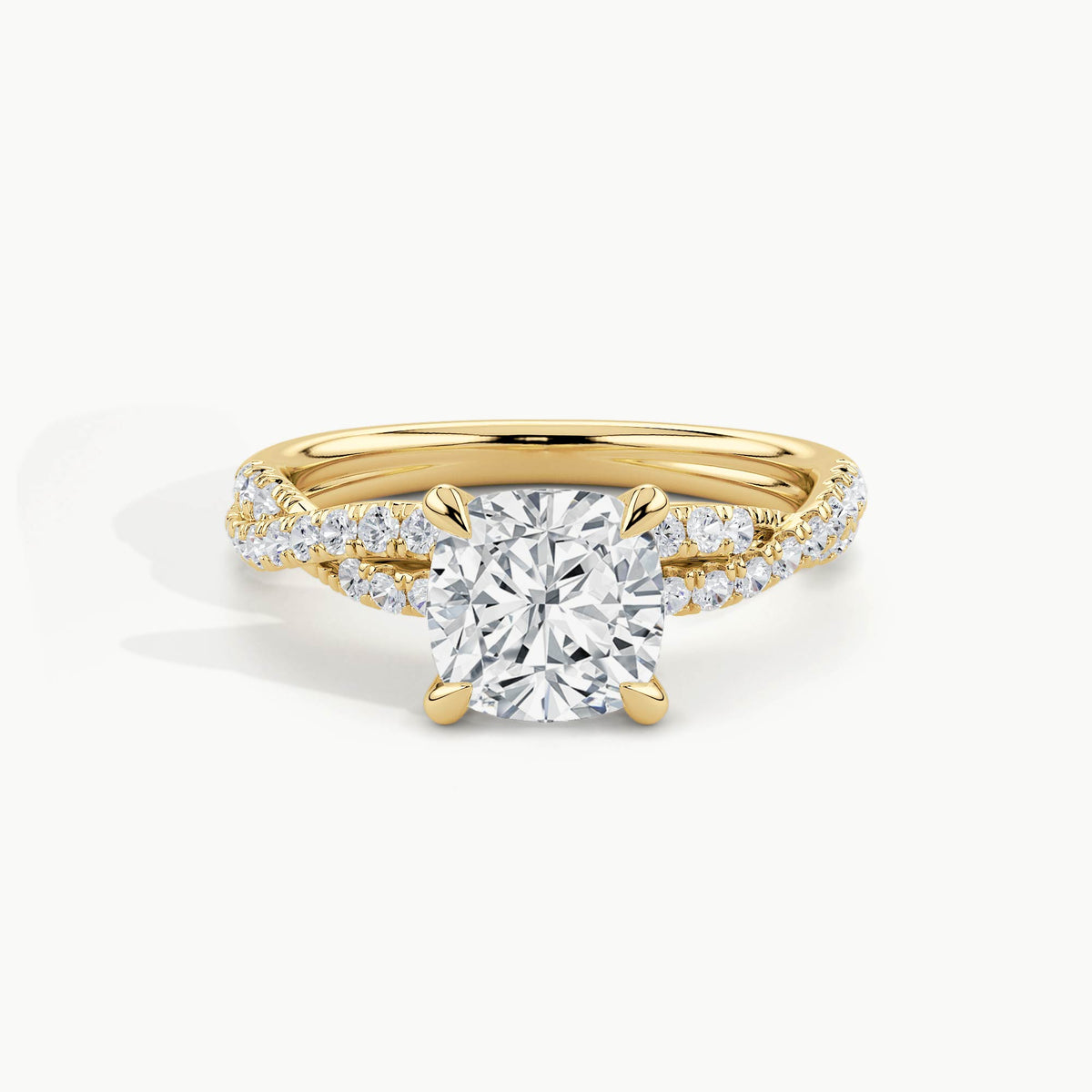 Yellow Gold, Cushion, down view